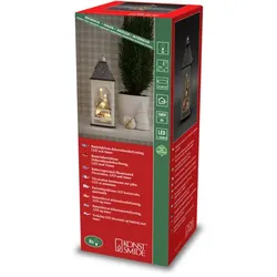 Konstsmide LED Holzlaterne mit Haus - weiß