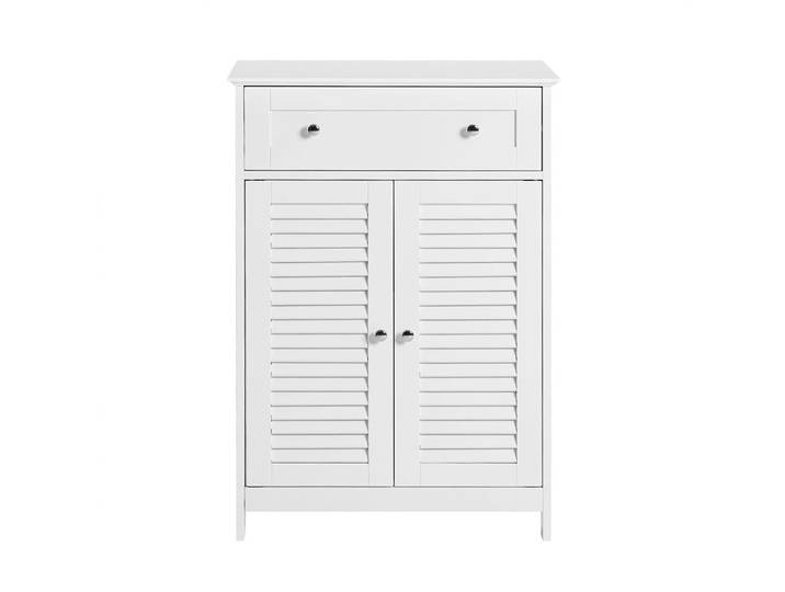 Meuble bas 1 tiroir 2 portes effet bois blanc
