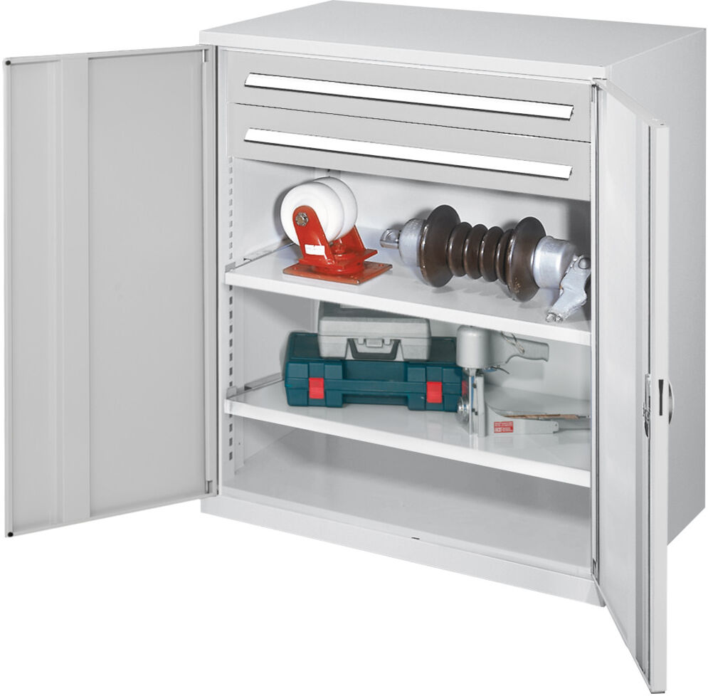 Kappes Schwerlastbeistellschrank Mod. 63 RAL 7035 Vollblechtüren mit Ausstattung (1471.04.1013)