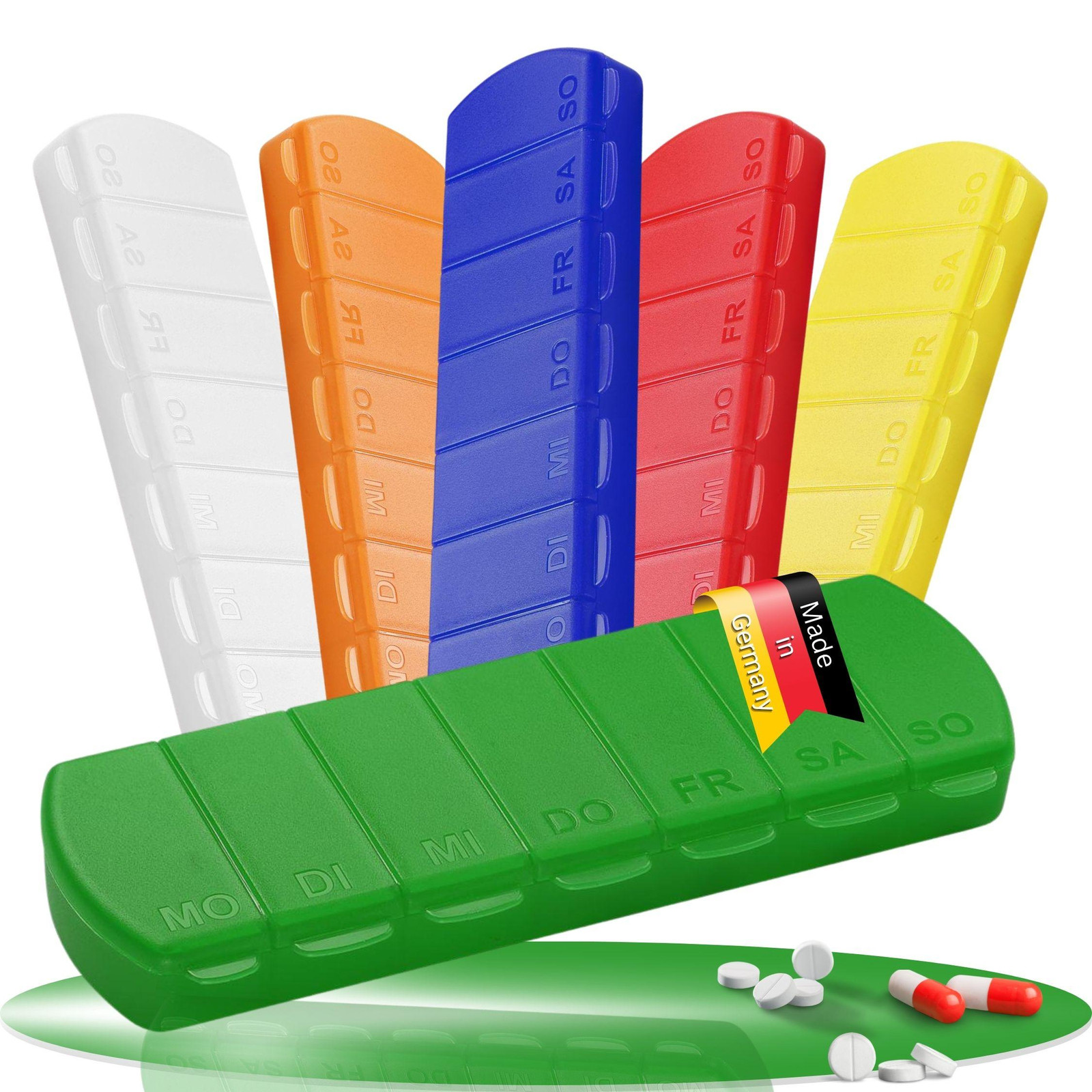 Medicijnbox Seven Days – Groene BPA-vrije pillendoos met 7 compartimenten