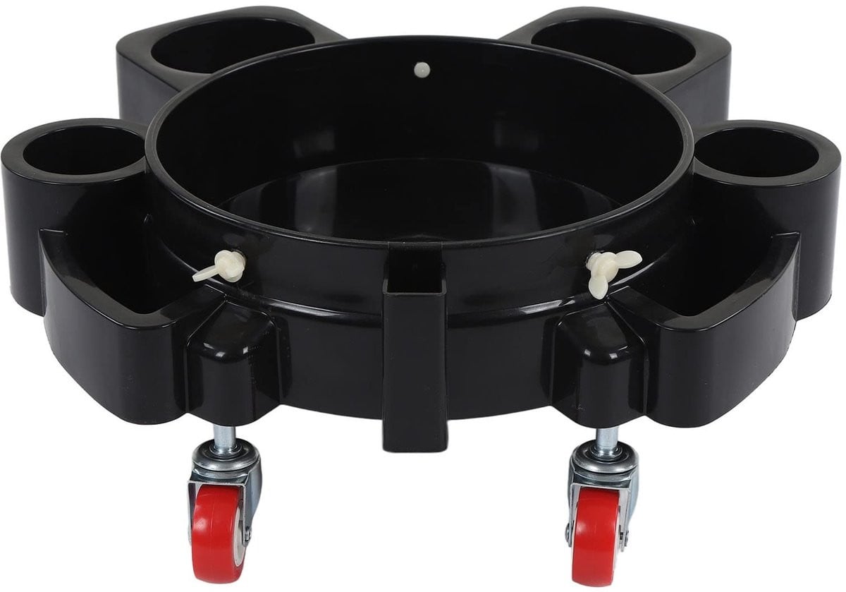 OmGoods Dailygoody Rolling Bucket Dolly - Multifunctionele Rollend Dolly - Zwart - 5 Zwenkwielen