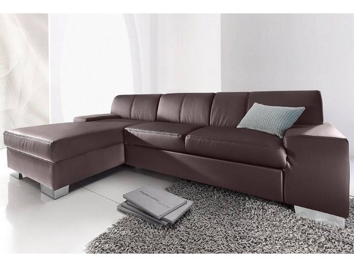 DOMO collection Ecksofa Star, zeitlose Formensprache, elegante Optik, Breite 248cm, L-Form, wahlweise mit Bettfunktion