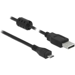 DeLOCK 1m, USB 2.0-A/USB 2.0 Micro-B USB Kabel USB A Micro-USB B 0,48 Gbit/s Schwarz