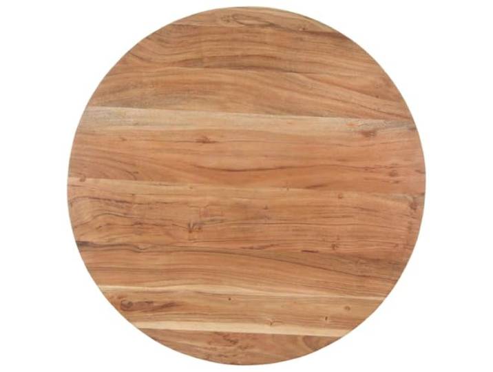 HBBMGYD Esstisch, 80 cm, Akazienholz, massiv Schwarze pulverbeschichtete Eisenbeine, natürliches Finish, Industriestil, massives Akazienholz, Einzelstück