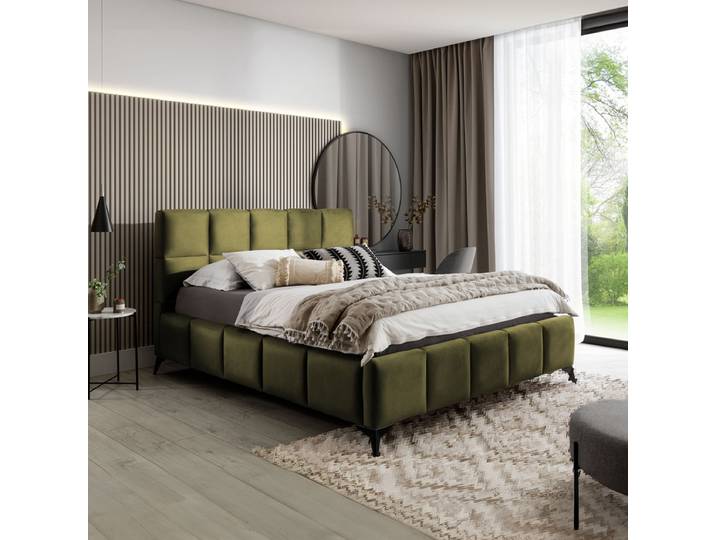 Lit coffre 180x200 sommier inclus Mira Vert