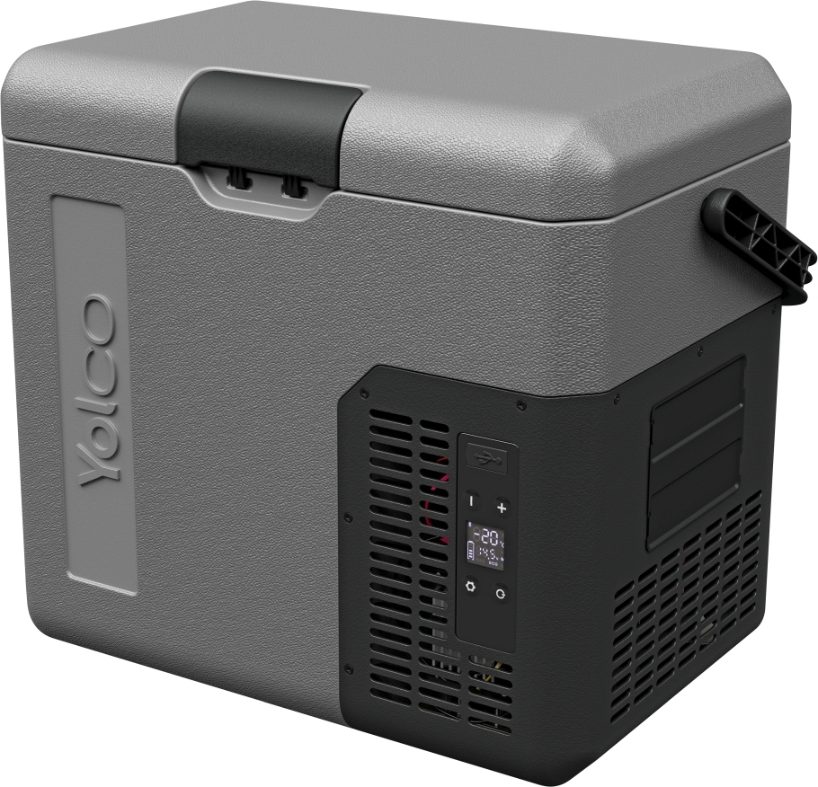 Yolco ET18 Carbon Kühlbox Kühlschrank Gefrierbox Mini tragbare Elektrische Kühlbox mit Kompressor 12/24V DC für Auto, LKW, Boot