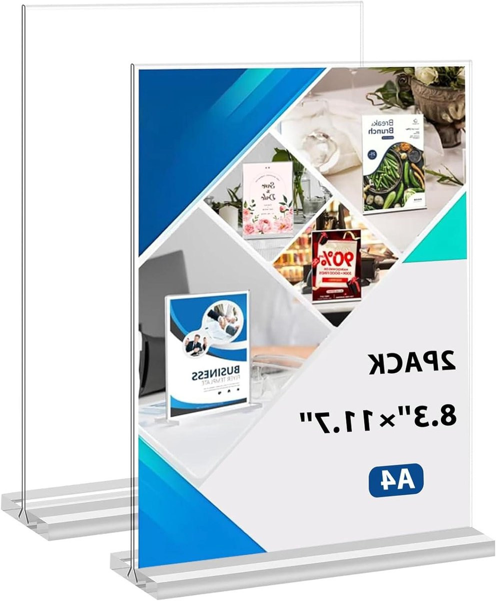 Dubbelzijdige Acryl Displaystandaard A4 - Transparante Menukaarthouder en Prijslijsthouder
