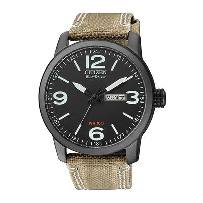 Solaruhr CITIZEN, beige (beige, schwarz), Armbanduhren, Herren, schwarz, Armbanduhr, Herrenuhr