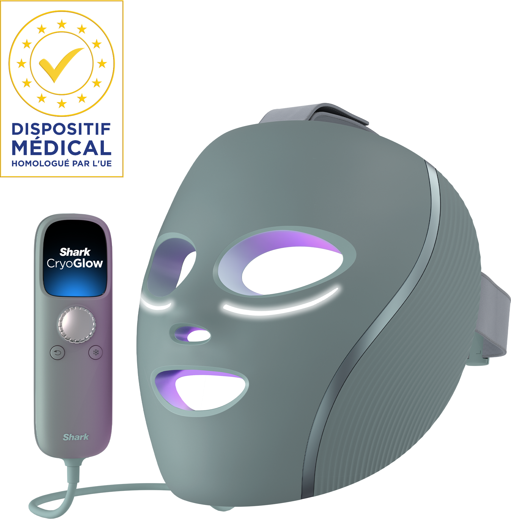 Masque LED Shark CryoGlow avec rafraîchissement du contour des yeux - Sauge Sauge   FW312EUSG   par SharkNinja