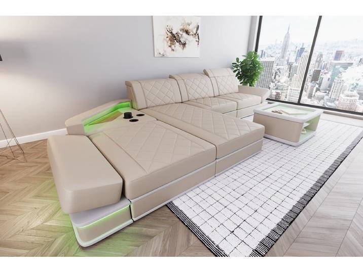 Ecksofa Perugia L-Form aus Leder