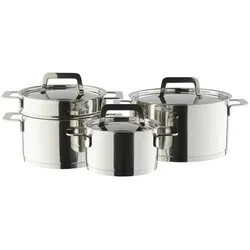 Meisterkoch Topfset  NOVUS ¦ silber ¦ Edelstahl