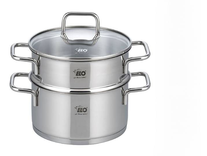 Dampfgartopf ELO, silber (silberfarben), Ø:18cm, Töpfe, Dampfgartopf, Dampfkochtopf, Ø 18 cm, Induktion