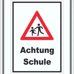HB-Druck Achtung Schule Aufkleber A3 (297x420mm)