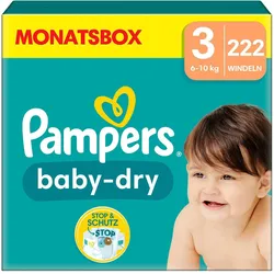 Pampers Baby-Dry (Gr. 3, Monatsbox, 222 Stk.)