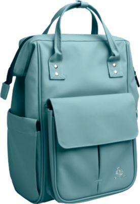 Exacompta Rucksack Exactive®, mattes PU, Laptopfach bis 14″, viele Fächer, 2 Tragegriffe, Trolley-Schlaufe, B 250 x H 380 x T 200 mm, frostblau