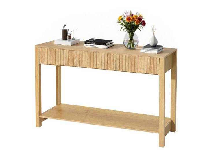 Console d'Entrée 120 cm de Long-VEVOR-Table Console de Style Campagnard Table d'Appoint Rectangulaire en Bois avec Tiroirs