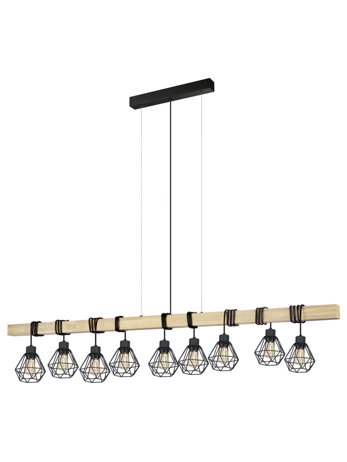 EGLO TOWNSHEND 5 LANGER TISCH 9L SCHWARZ/HOLZ