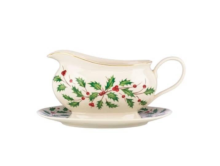 Lenox 843318 Holiday Sauciere und Ständer, Weihnachtsgastgeber