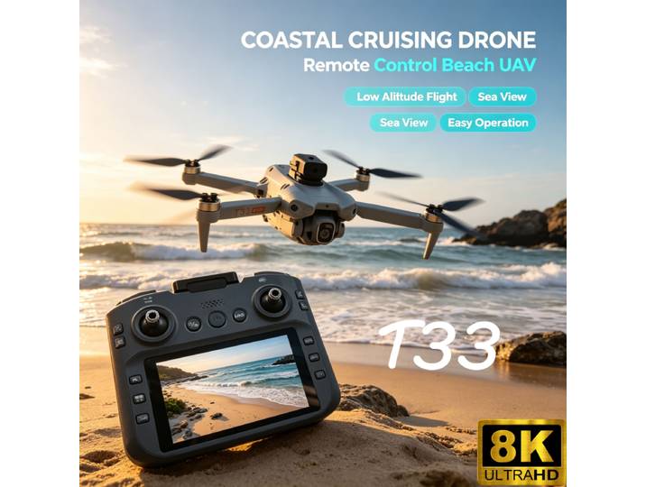 Nouveau Drone T33 Pro 2026, 8K HD, Écran 4,5'', Contrôle par écran, Autonomie 20 min, Mode sans tête, Hélicoptère 360 ° Mini drone quadricoptère jouet pour enfant