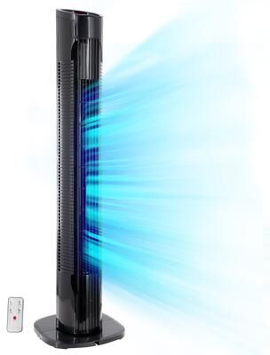 Vie Air 30 Inch Oscillating Tower Fan in Black