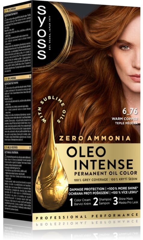 Syoss Oleo Intense coloration cheveux permanente à l'huile teinte 6_78 Warm Copper 1 pcs
