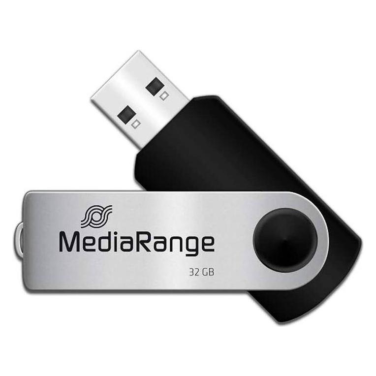 MediaRange Clé USB 2.0 de - 32GB - Pack de 3 clés - Noires (32 GB, USB-A) (MR911-2)