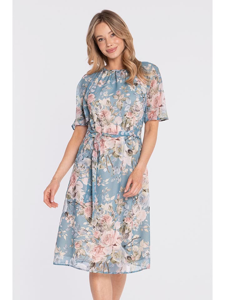 Stylove Kleid in Hellblau/ Rosa - L