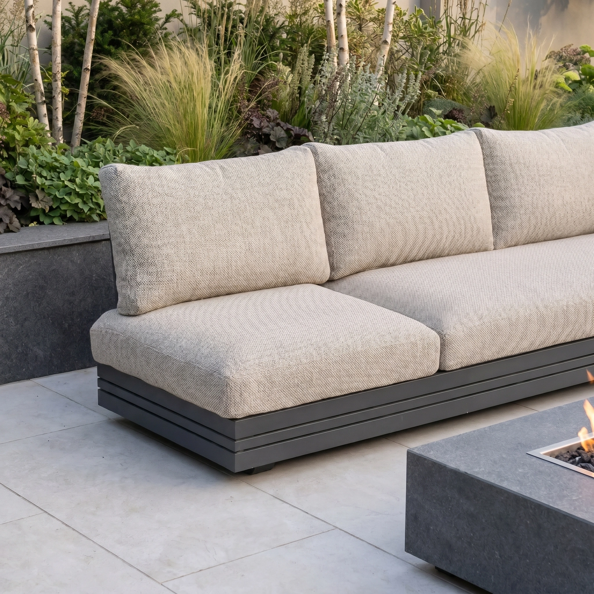 HARBOUR LIFESTYLE Savona 3 Seat Sofa with Sun Lounger Feature in Truffle