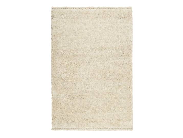 Tapis tissé style berbère beige poils longs 170x120