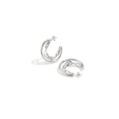 Paar Creolen ADELIA´S "Ohrringe Creolen aus Edelstahl mit gedrehtem Detail", Damen, Gr. Damen, Edelstahl, goldfarben, Ohrringe, Stylisch durch die doppelte, gedrehte Creolen-Optik