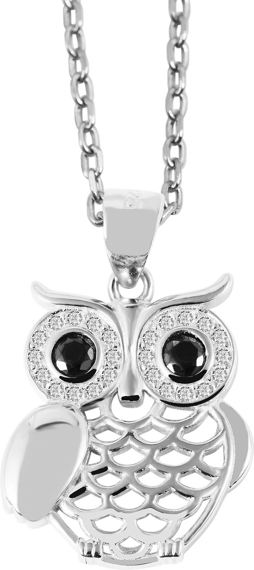 Kettenanhänger AKZENT "Beba" aus 925 Sterlingsilber, rhodiniert, langlebig", schwarz, Schmuckanhänger, Damen, Silber 925 (Sterlingsilber), Kettenanhänger