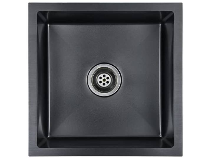 vidaXL Évier de cuisine fait à la main Noir Acier inoxydable