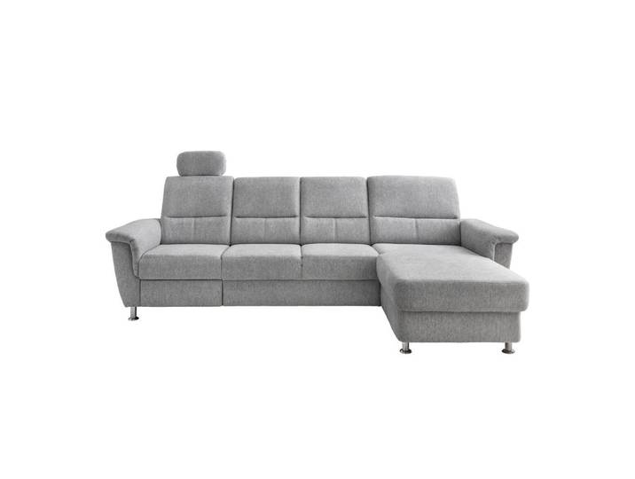 Ecksofa mit Relaxfunktion Parole Silberfarben Chenille