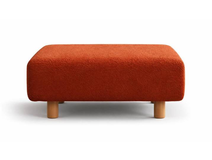 JVmoebel Hocker Pouf Modern Orange Weich Bequem Stoff Holzelementen Stilvoll, Made in Europa
