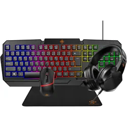 Deltaco GAM-174-US (US, Kabelgebunden), Tastatur, Schwarz