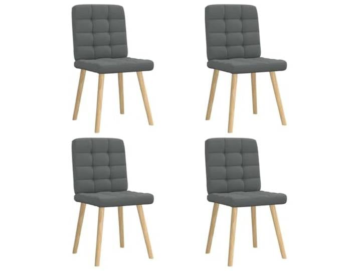HEFZGDB Esszimmerstühle 4 STK. Dunkelgrau Stoff, Weiche Polsterung und Robustes Metall-Holz-Gestell für Langlebigkeit und Stabilität, Vielseitige Sitzmöbel für Essbereich und Wohnraum
