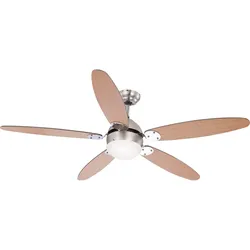 LED Deckenventilator Ventilator Wohnzimmer Dimmbar Bunt Metall D 132 cm