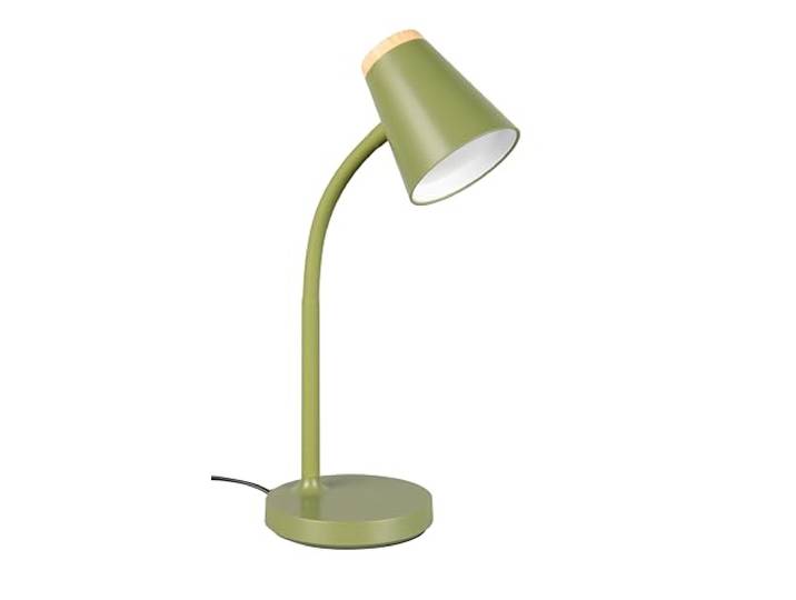 Reality Leuchten LED Tischleuchte Pongo R55831115, Kunststoff Grün, Holznachbildung, inkl. 4.5 Watt LED, Flexarm