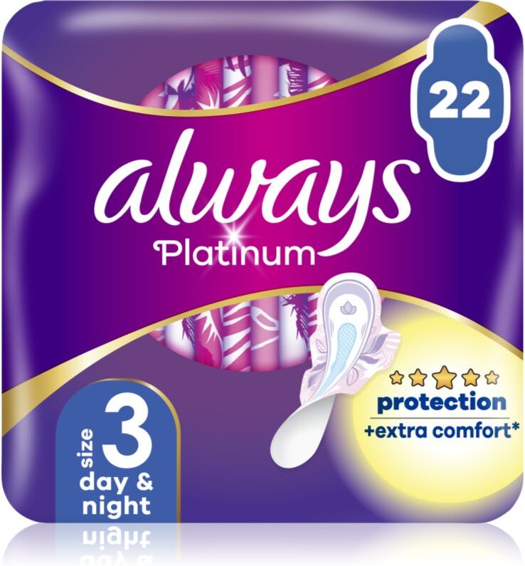 Always Platinum Night Size 3 serviettes hygiéniques pour la nuit 22 pcs
