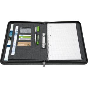 Wedo Schreibmappe College, grau, Polyester , mit Reißverschluss & Ringbuch , A4