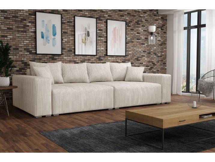 Fun Möbel Big-Sofa Megasofa Couchgarnitur REGGIO inkl. Schlaffunktion, inkl. 2 Bettkasten, inkl. 4 Rücken- und 2 Zierkissen