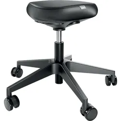 LEITZ Ergo Active Sitzhocker mit Rollen und DDF-Dual-Density-Schaumstoff-Komfortsitz, Schwarz