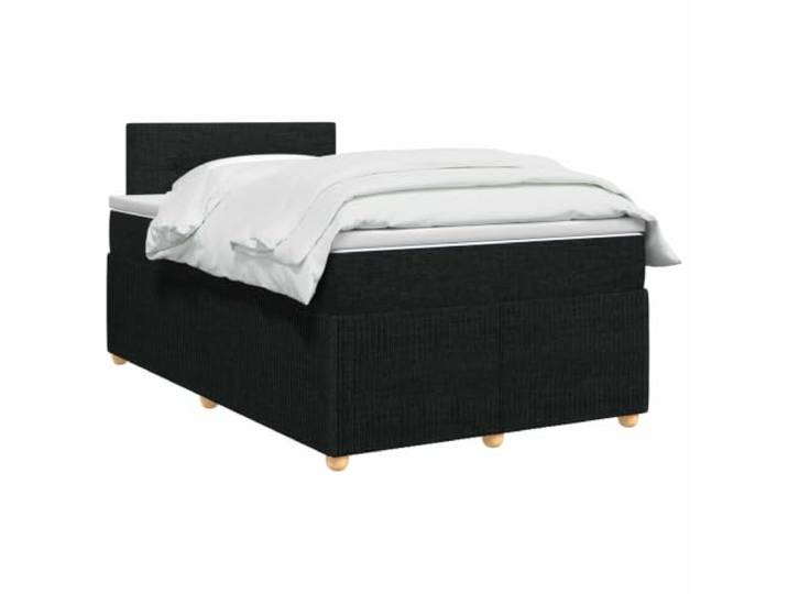 PUGYNBK Boxspringbett mit Matratze, Schwarz, 120 x 200 cm Verstellbares Kopfteil, Taschenfedern, waschbare Bezüge, feste Schicht