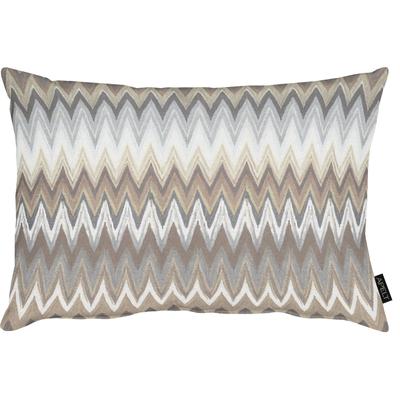 Dekokissen APELT "Zigzag", beige (taupe, beige, bedruckt), B:60cm H:10cm L:40cm, Baumwolle, Dekokissen_Sitzkissen_Kissenhüllen, mit Zickzack-Muster