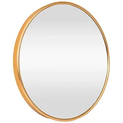 Helloshop26 - Runder Wandspiegel 60 cm goldfarbenes Aluminium