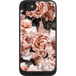 Nivocase Handyhülle für Apple iPhone 7 Hülle NIVOpure Case Schwarz Blume Rose Vintage (Apple iPhone 7), Smartphone Hülle, Schwarz