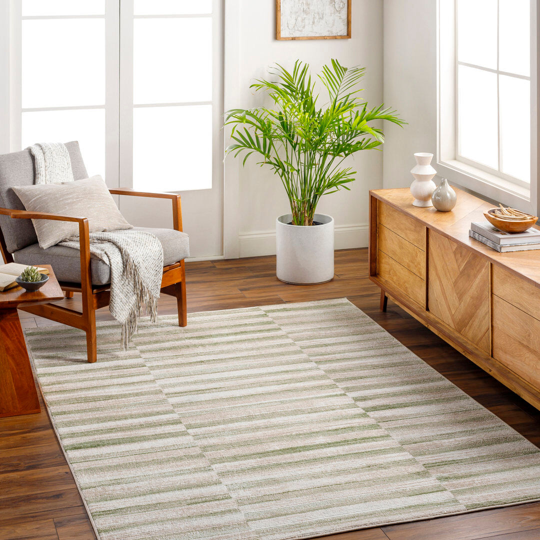 Latitude Run Amneris Abstract Area Rug Tan;Ivory;Olive;Sage;Taupe Rectangle 200 x 275cm