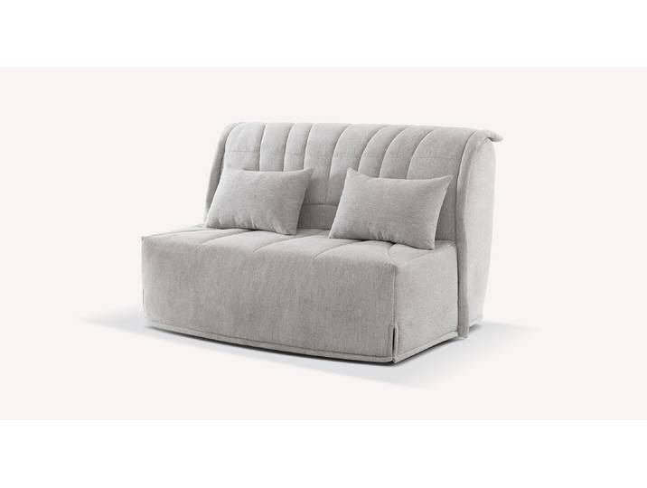 Banquette BZ Tissu OTTAWA - Gris - Couchage 140x193 - Sommier Lattes