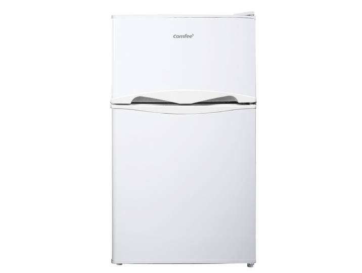Comfee' RCT87WH2EU(E) Réfrigérateur de table, Petit réfrigérateur avec lumière, Étagères amovibles, Thermostats réglables, Portes réversibles, Blanc [Classe énergétique E]