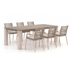 Bellagio Marudo/ROUGH-X 240 cm Gartenmöbel-Set 7-teilig stapelbar